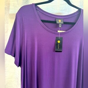 JM Collection Purple Relaxed Short Sleeve T-Shirt